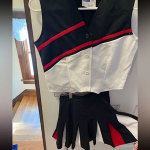 Old cheerleadering uniform. Red white and black